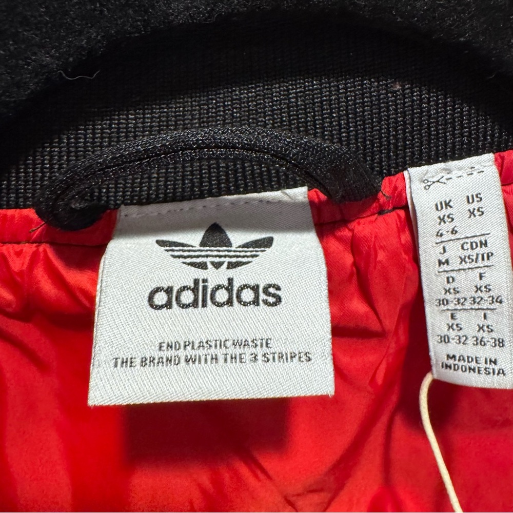 Adidas Vichy Black & White Houndstooth Bomber with Red Lining - Picture 5 of 8